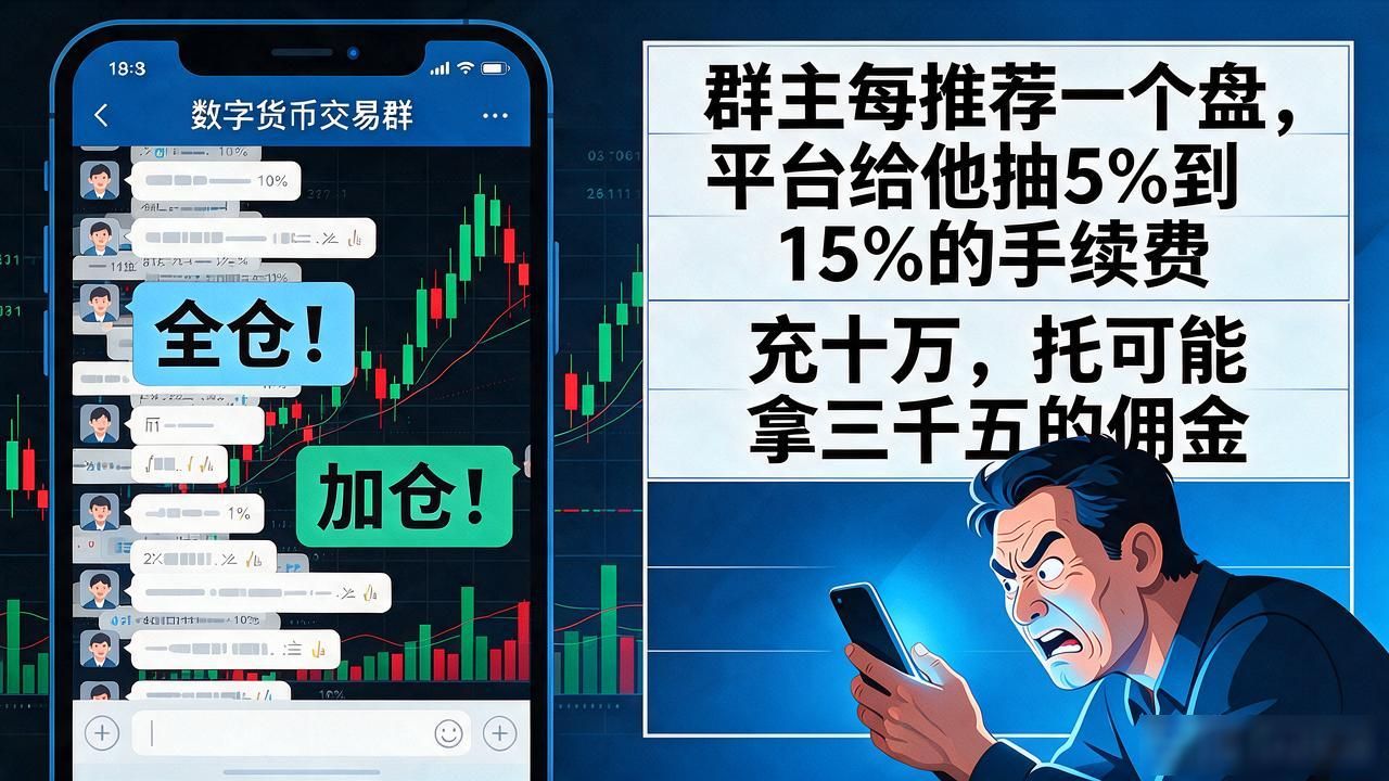 进币群被喊全仓？数字货币托的剧本，说白了就是拿你当接盘的