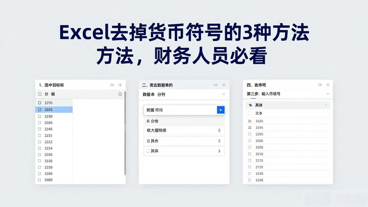 Excel去掉货币符号的3种方法，财务人员必看