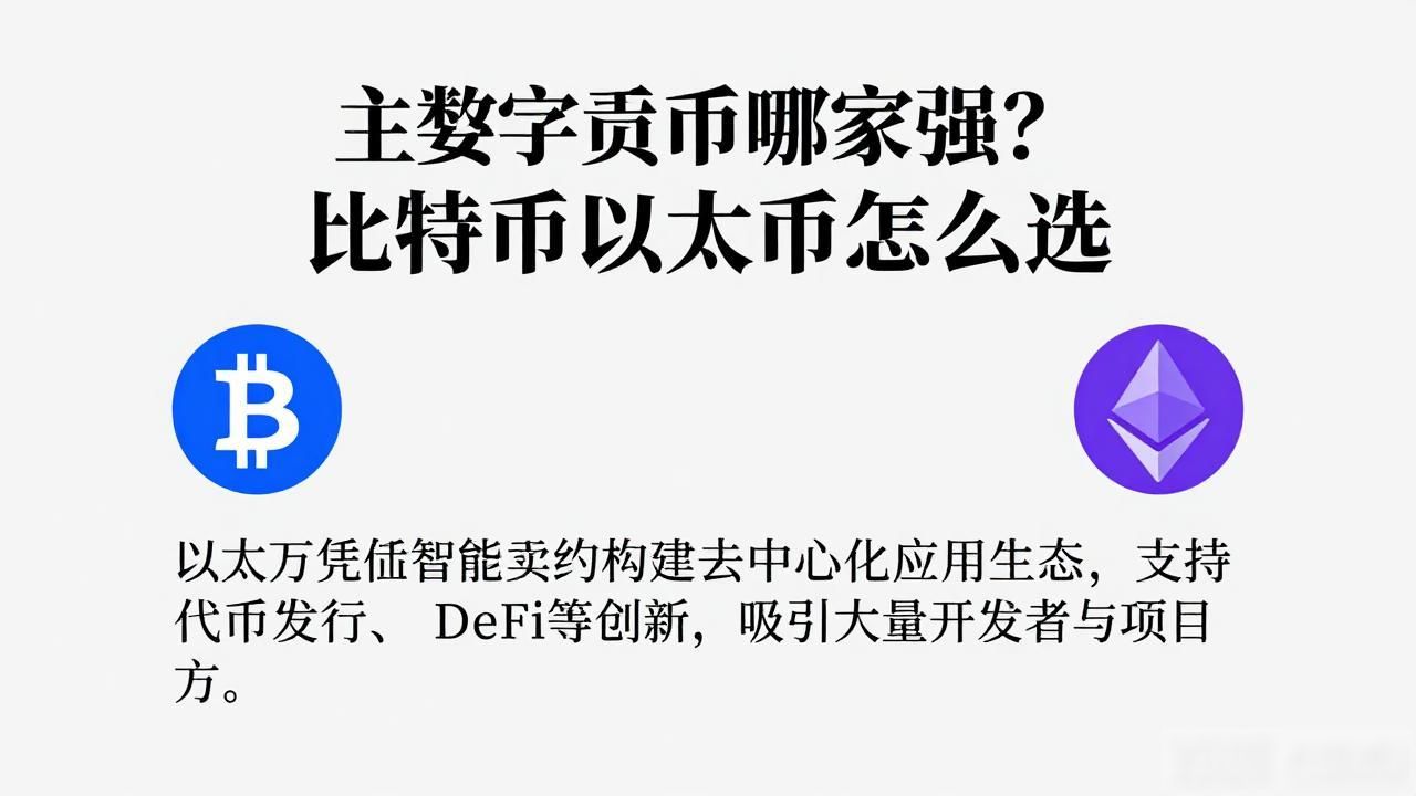 主数字货币哪家强？比特币以太坊怎么选