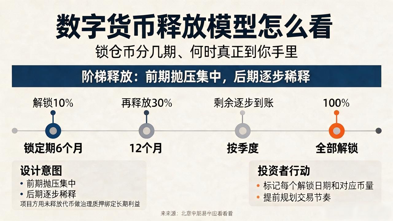 数字货币释放模型怎么看,锁仓币分几期、何时真正到你手里