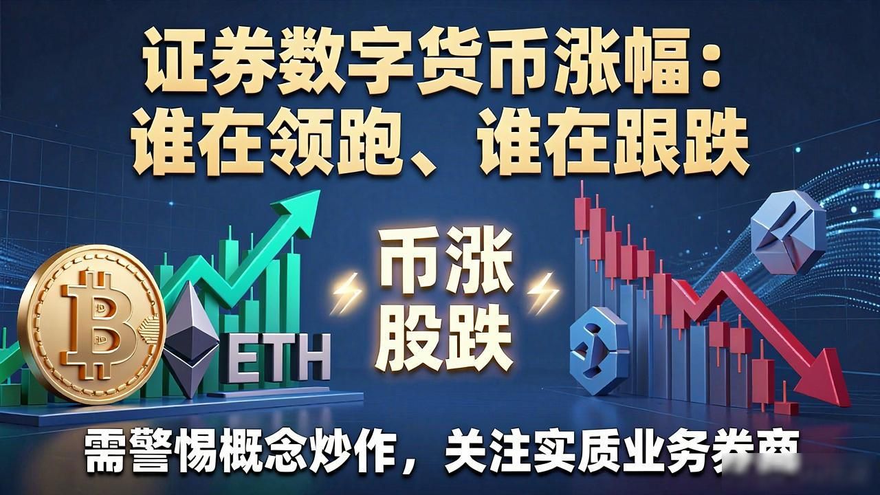 证券数字货币涨幅：谁在领跑、谁在跟跌