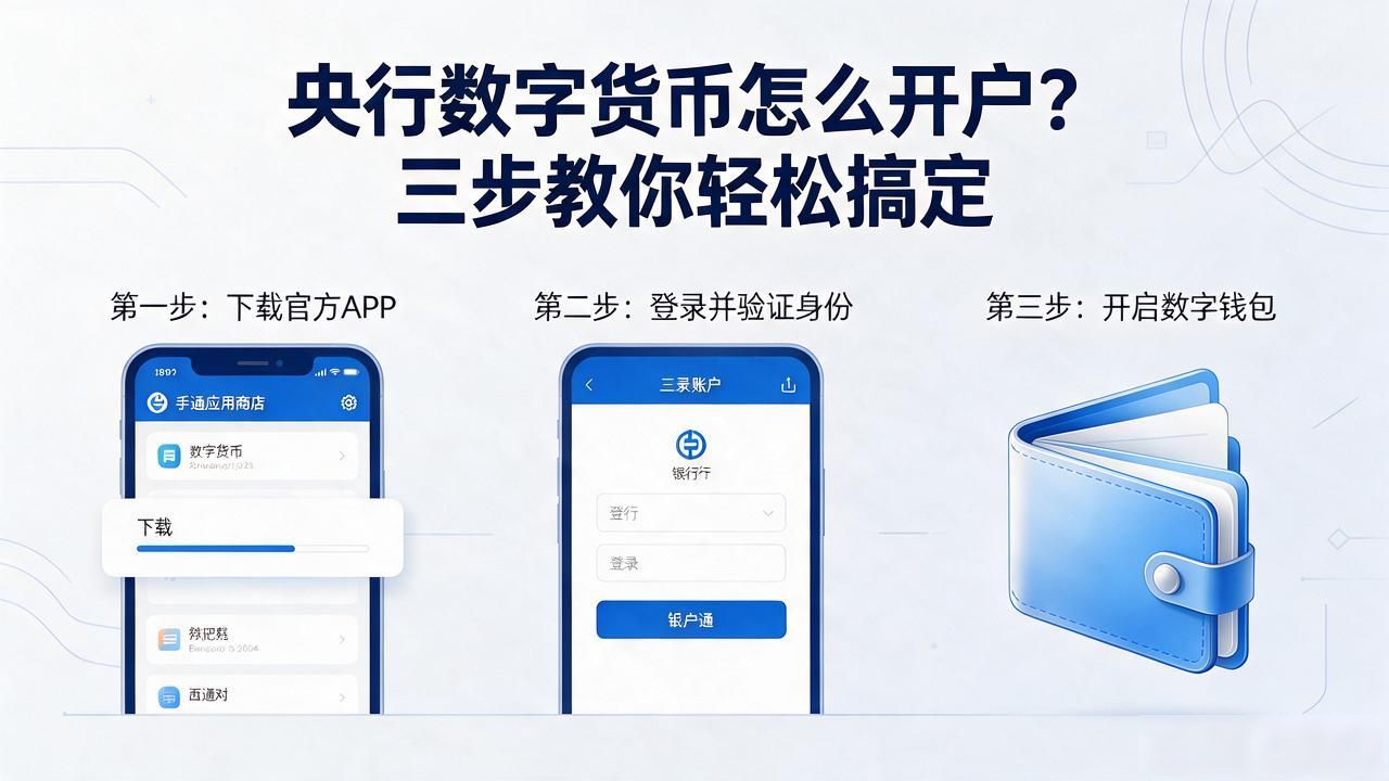 央行数字货币怎么开户？三步教你轻松搞定
