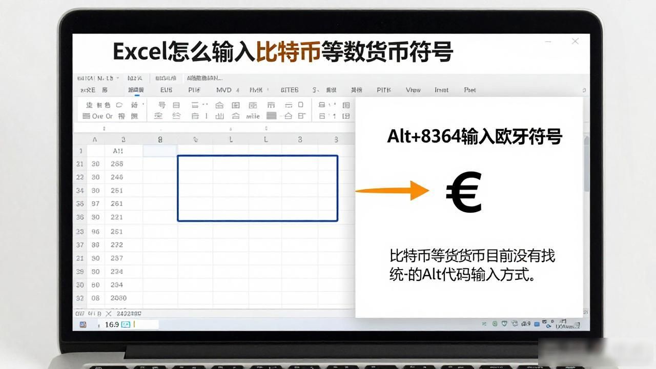 Excel怎么输入比特币等数字货币符号
