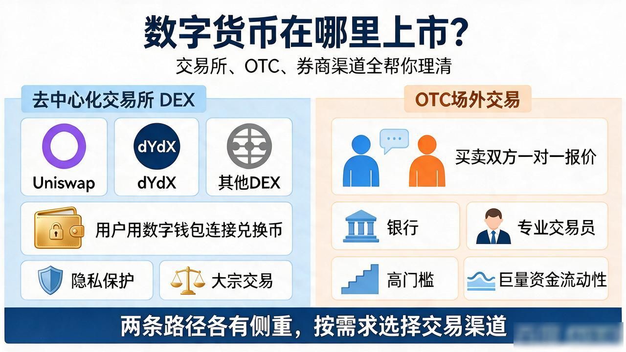 数字货币在哪里上市？交易所、OTC、券商渠道全帮你理清