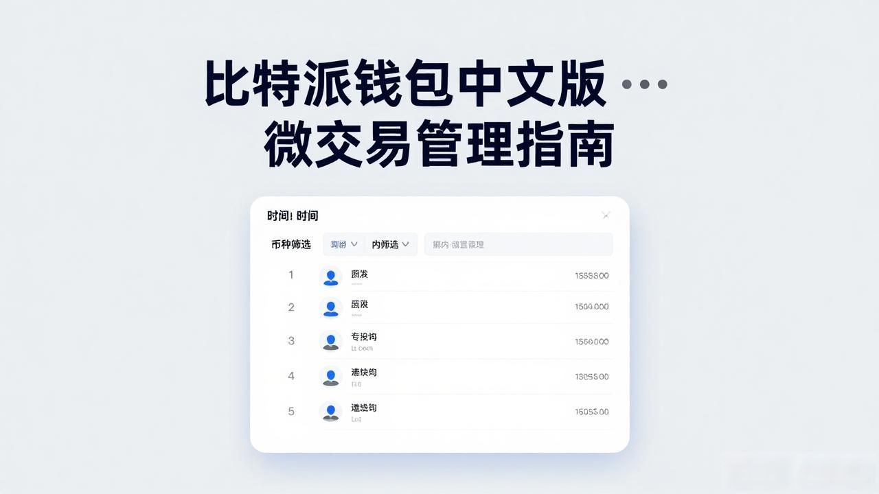 比特派钱包中文版微交易管理指南