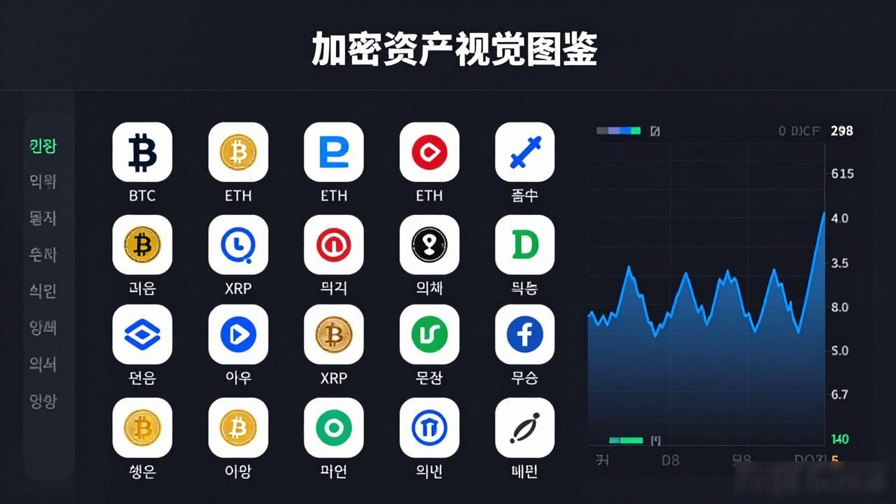 韩国数字货币韩元交易对币种图标_韩语数字货币图片大全_韩国加密货币币种视觉标识图片