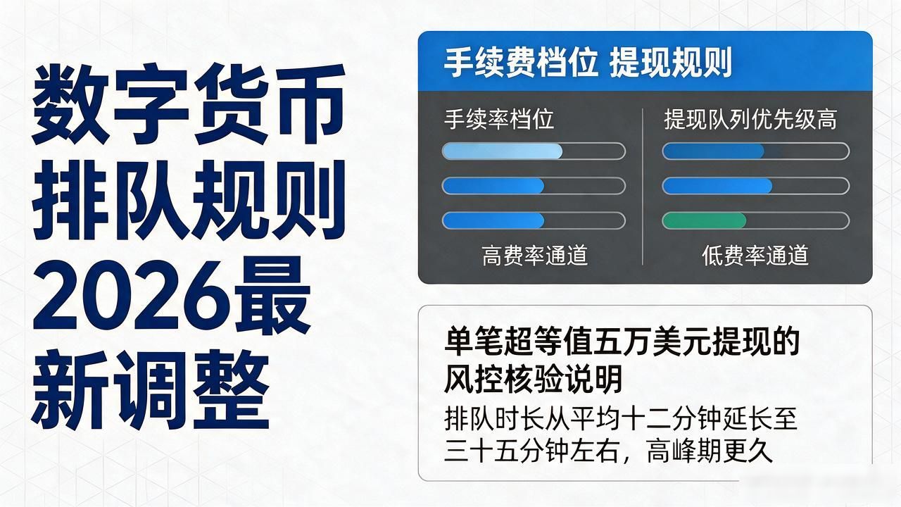 数字货币排队规则2026最新调整，挂单提现老经验该更新了