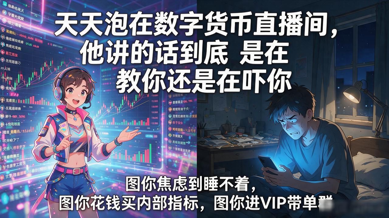 天天泡在数字货币直播间，他讲的话到底是在教你还是在吓你
