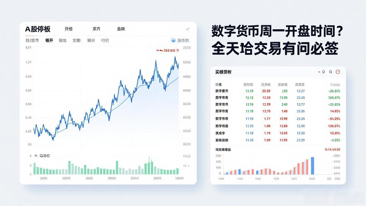 数字货币周一开盘时间？全天候交易有问必答