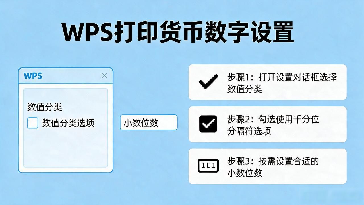 WPS打印货币数字怎么设置？超详细步骤